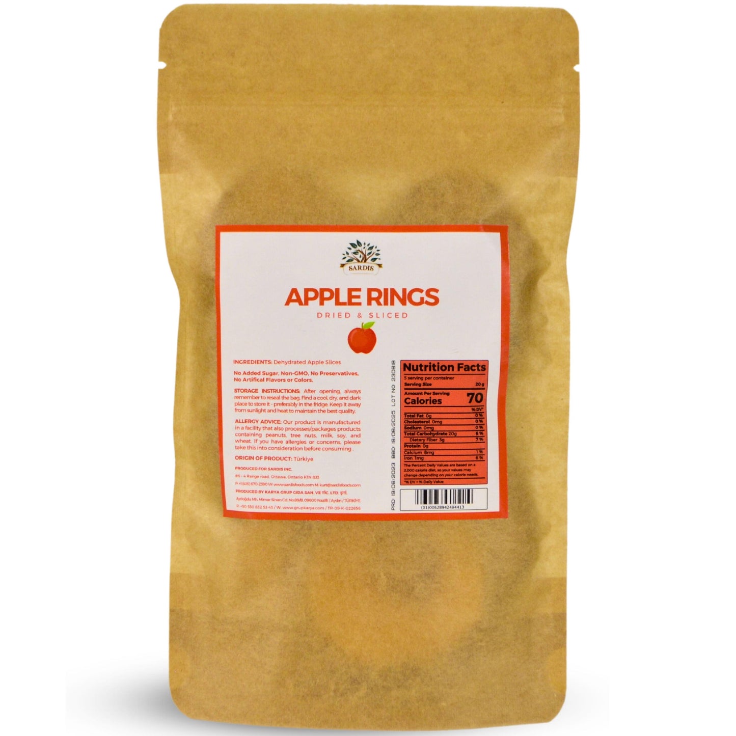 Sardis Dried Apple Rings 100 Gram