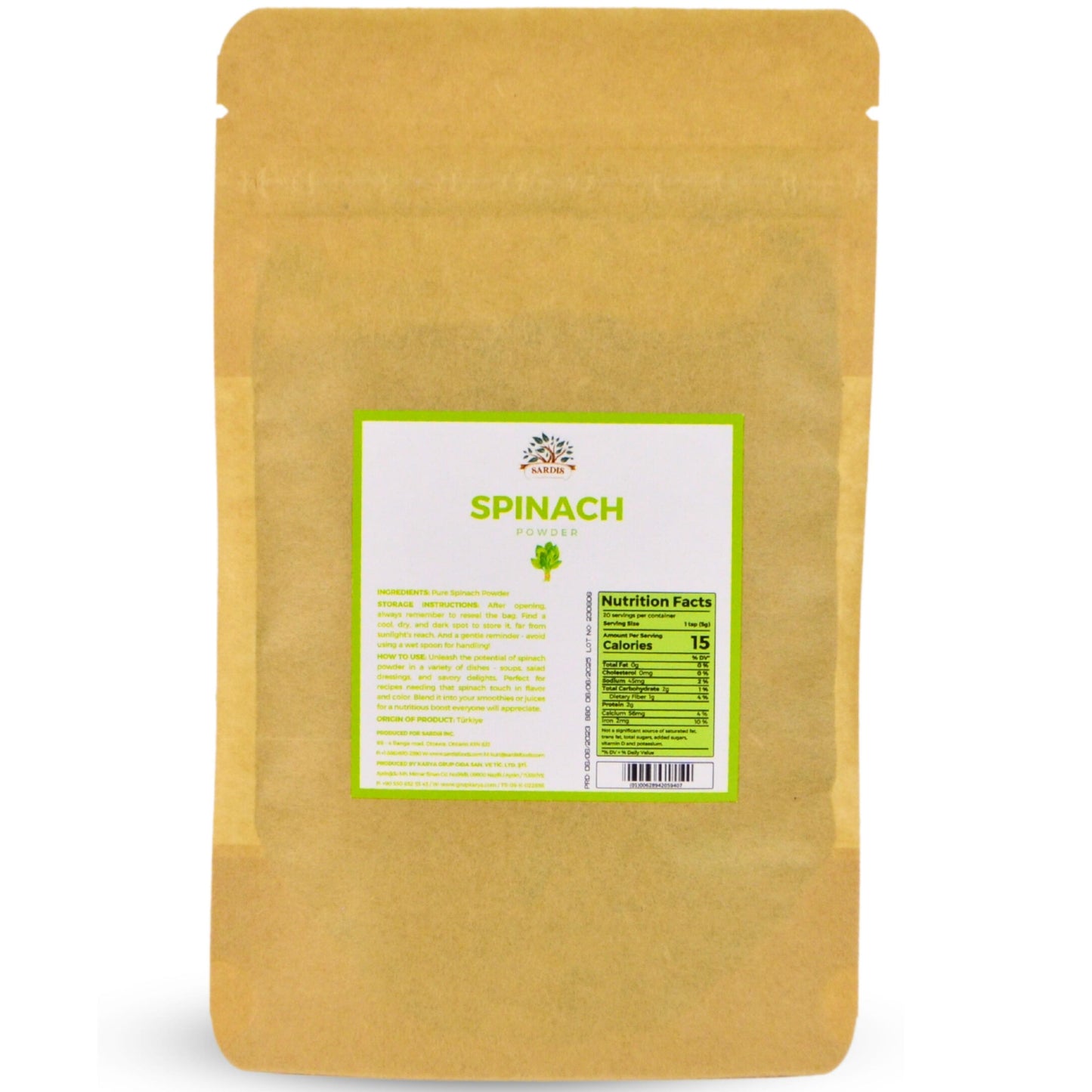 Sardis Spinach Powder 100 Gram